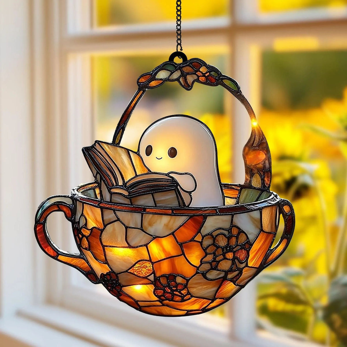 Acrylic Spooky Ghost Reading Decoration