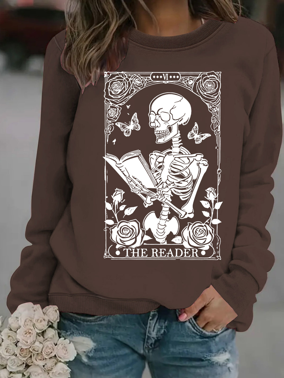 Skeleton Reading Butterfly Hoodie