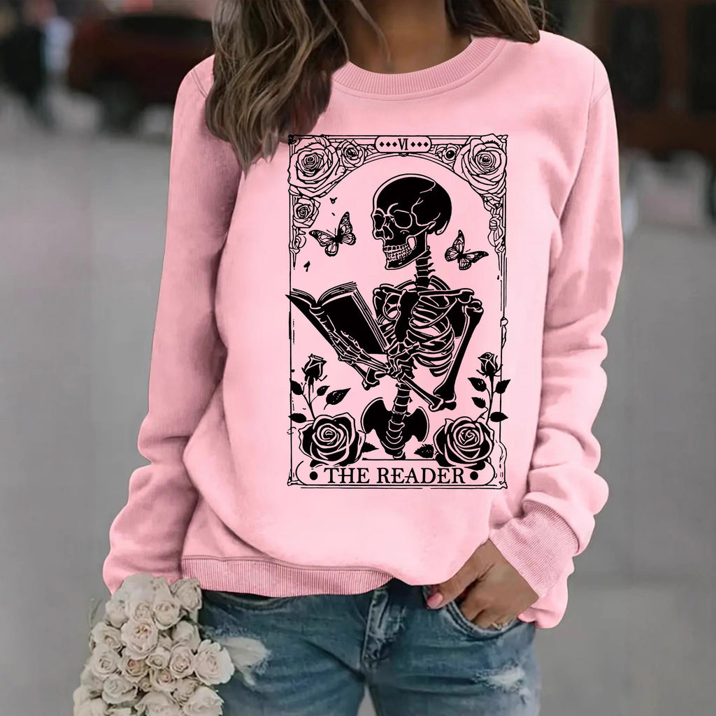 Skeleton Reading Butterfly Hoodie