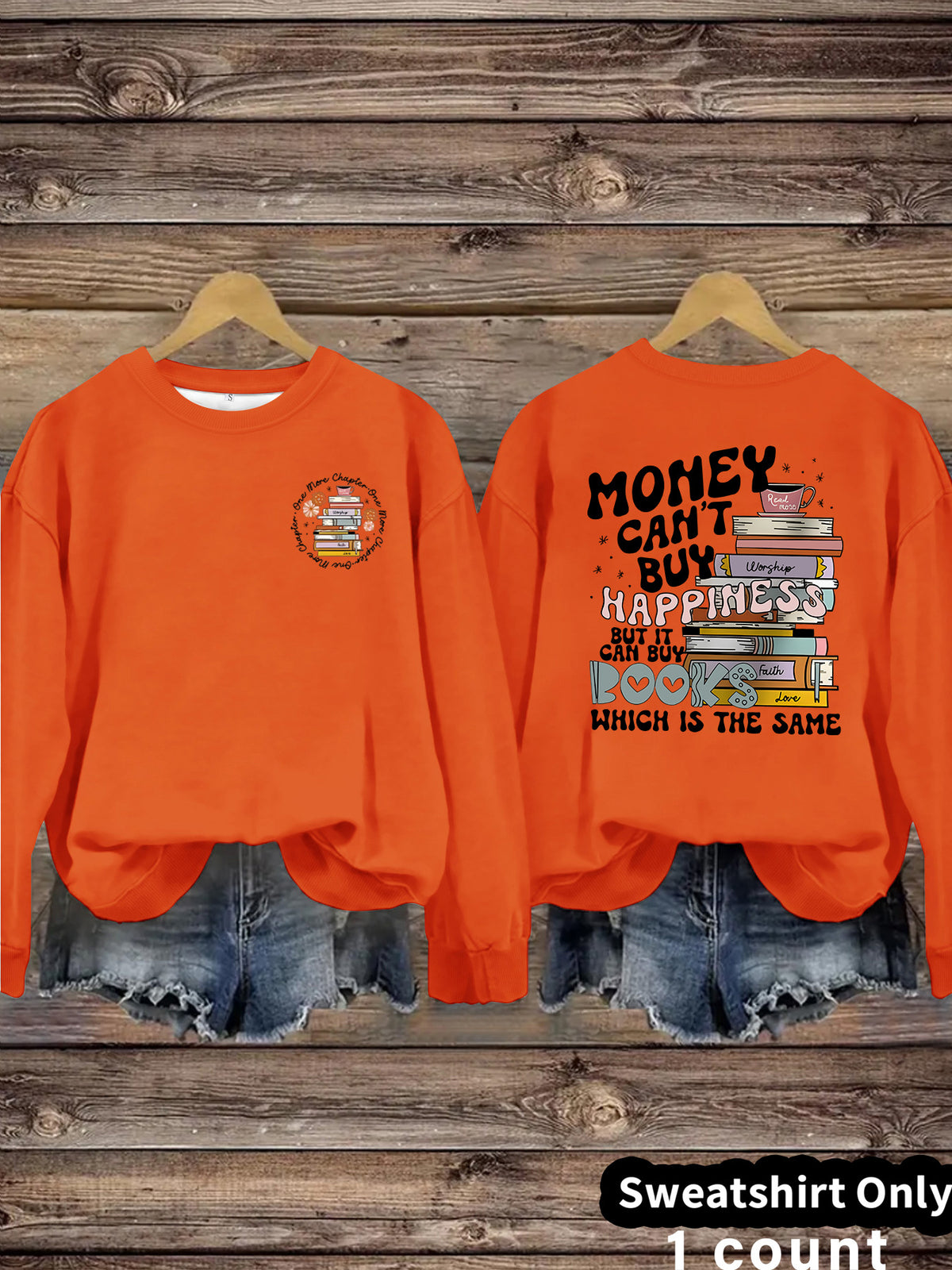 Book Flower Pattern Hoodie