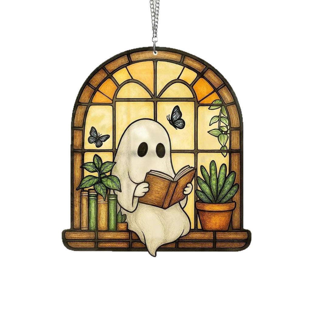 Acrylic Spooky Ghost Reading Decoration