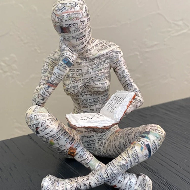 Woman Reader Resin Book Decor