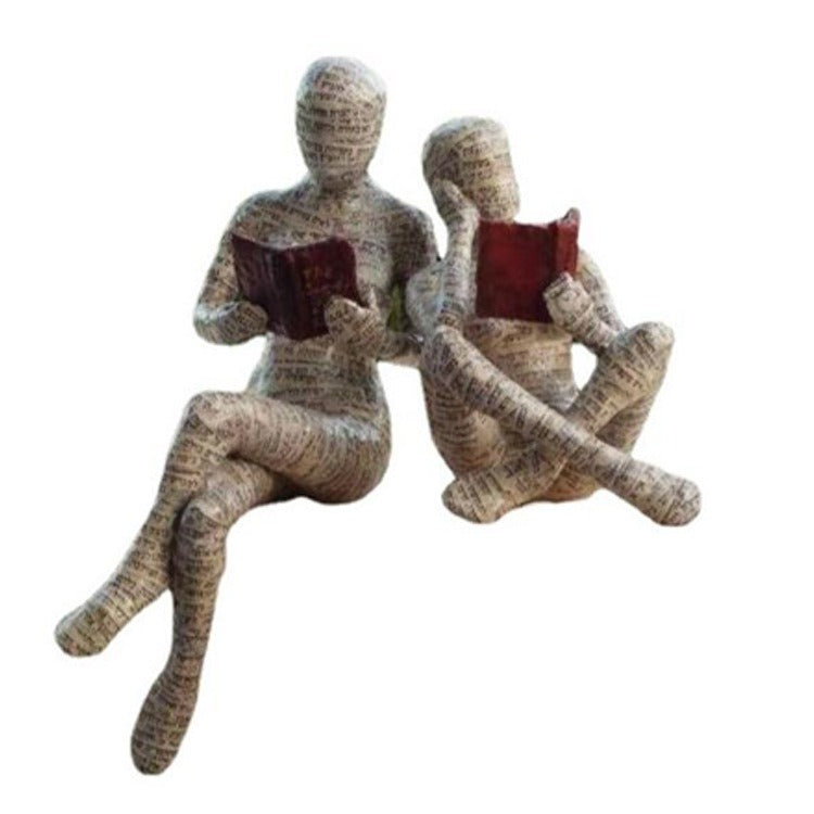 Woman Reader Resin Book Decor