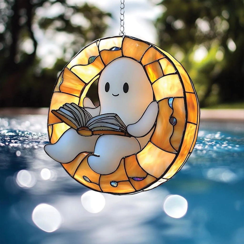 Acrylic Spooky Ghost Reading Decoration