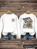Book Flower Pattern Hoodie