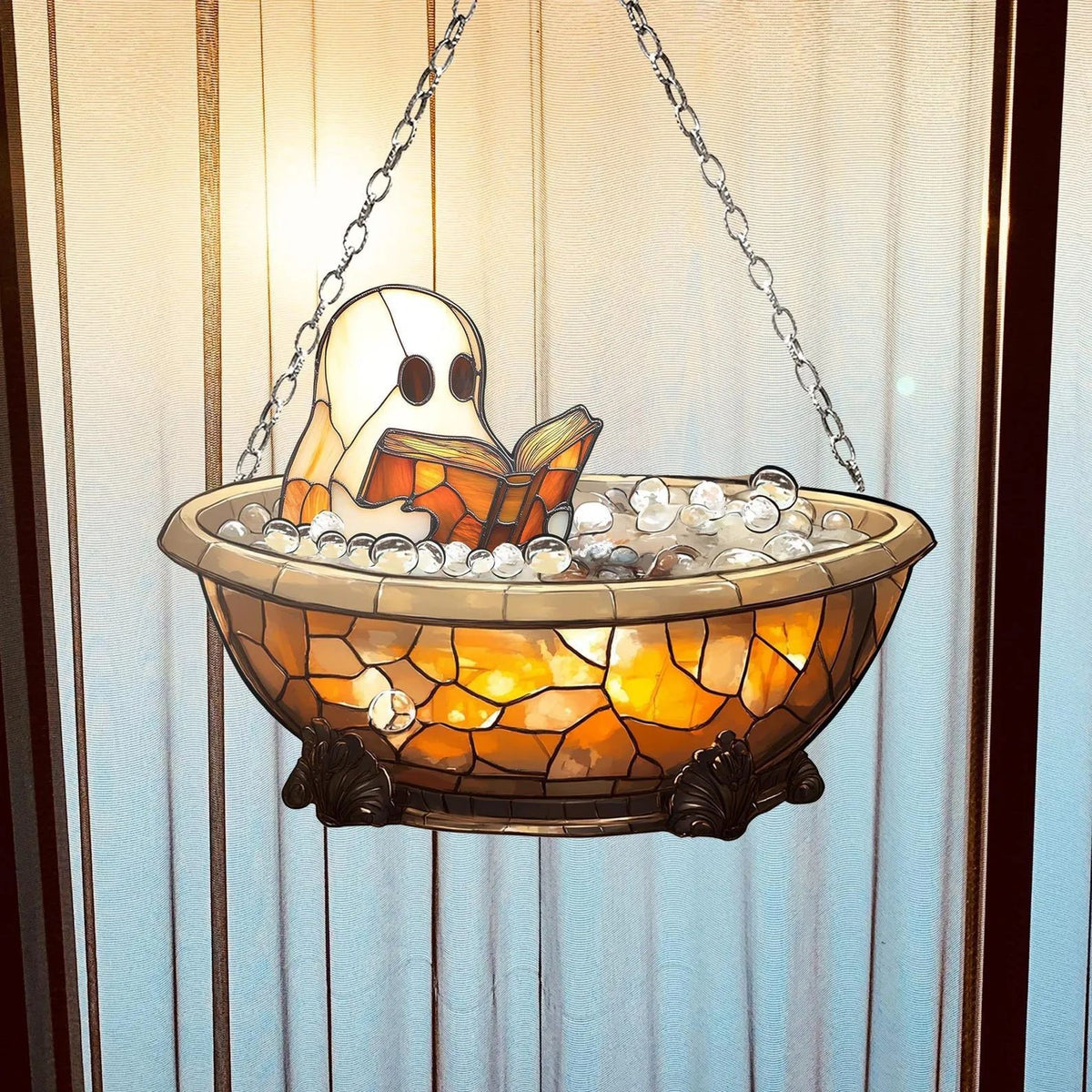 Acrylic Spooky Ghost Reading Decoration