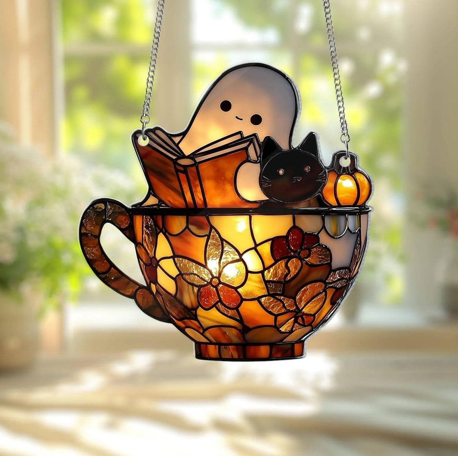 Acrylic Spooky Ghost Reading Decoration