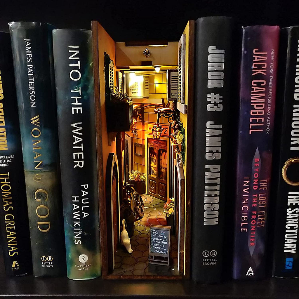 Wooden Book Decoration Ancient Street Bookend