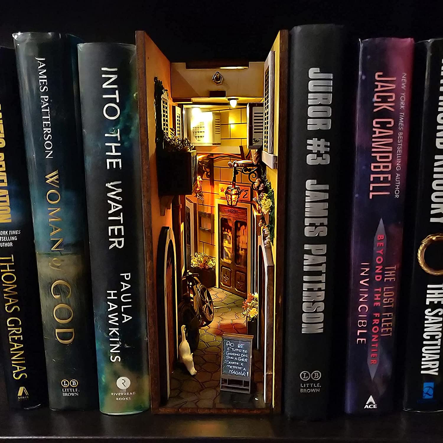 Wooden Book Decoration Ancient Street Bookend