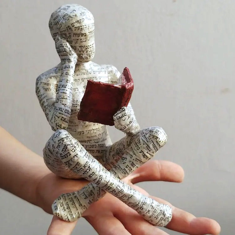 Woman Reader Resin Book Decor