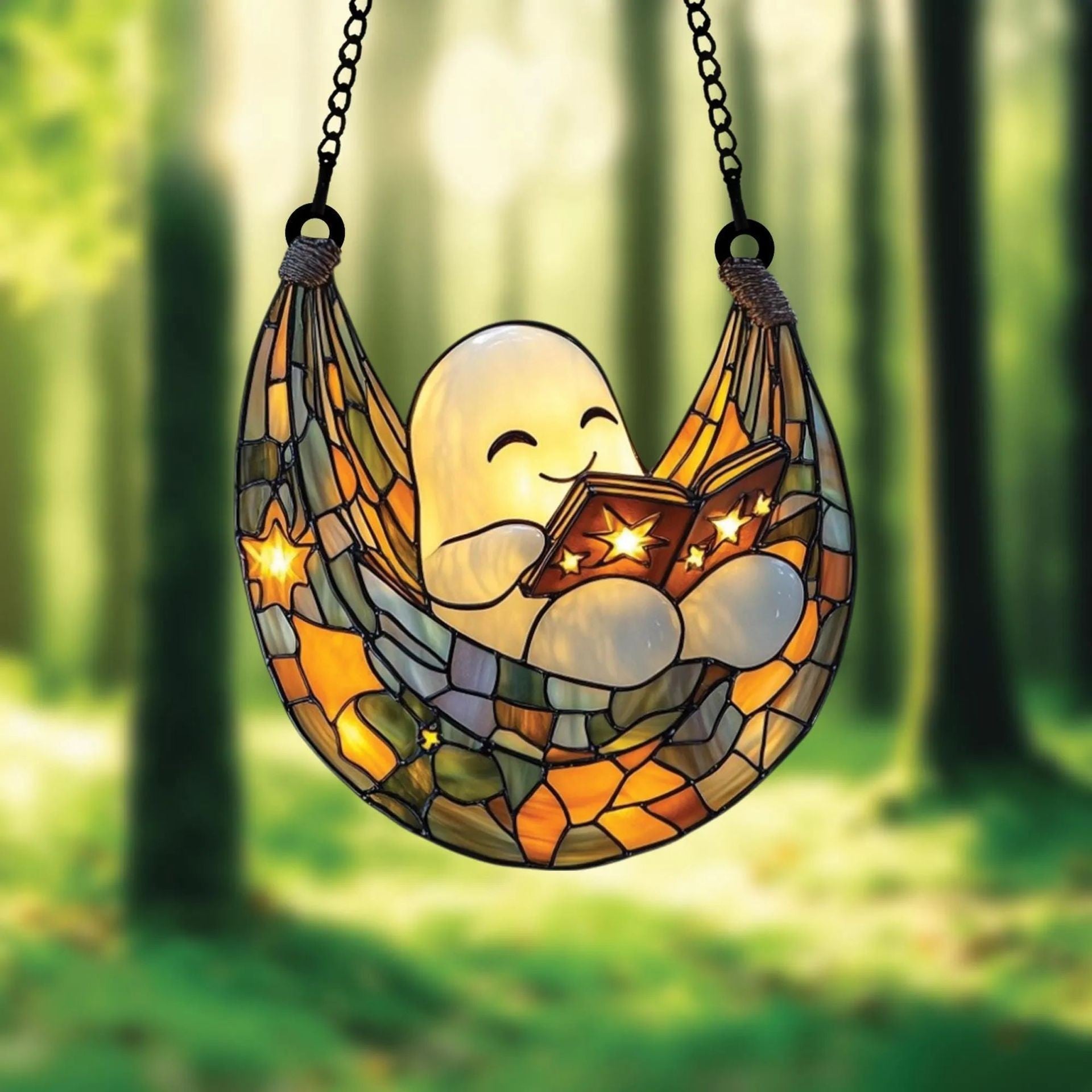 Acrylic Spooky Ghost Reading Decoration