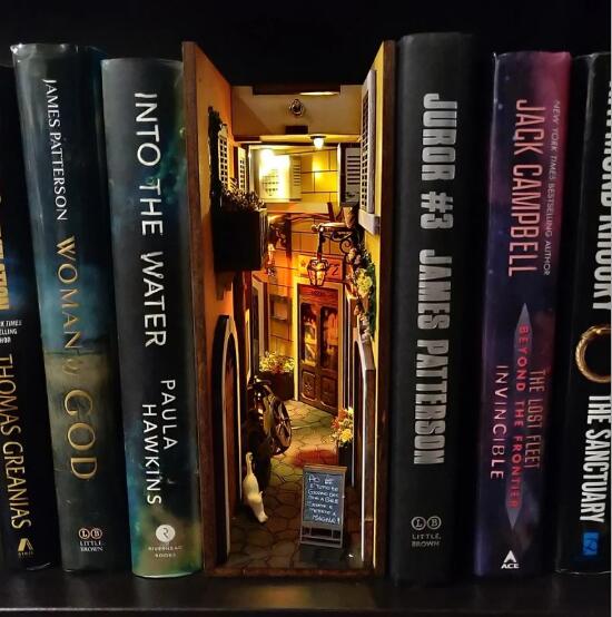 Wooden Book Decoration Ancient Street Bookend