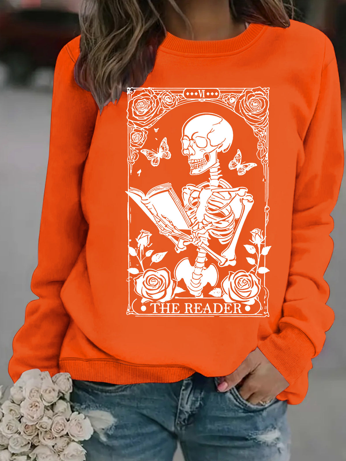 Skeleton Reading Butterfly Hoodie