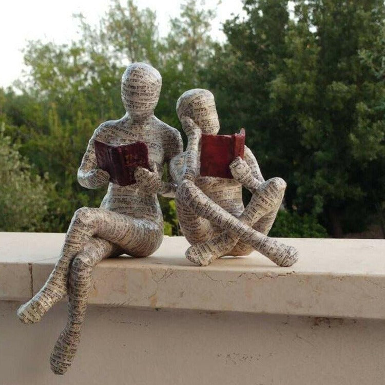 Woman Reader Resin Book Decor