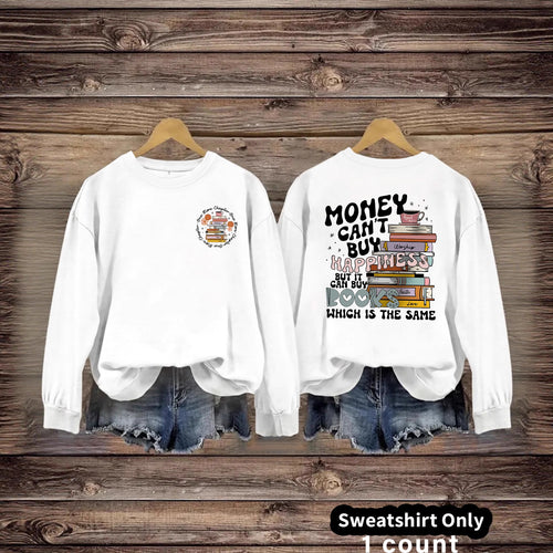 Book Flower Pattern Hoodie