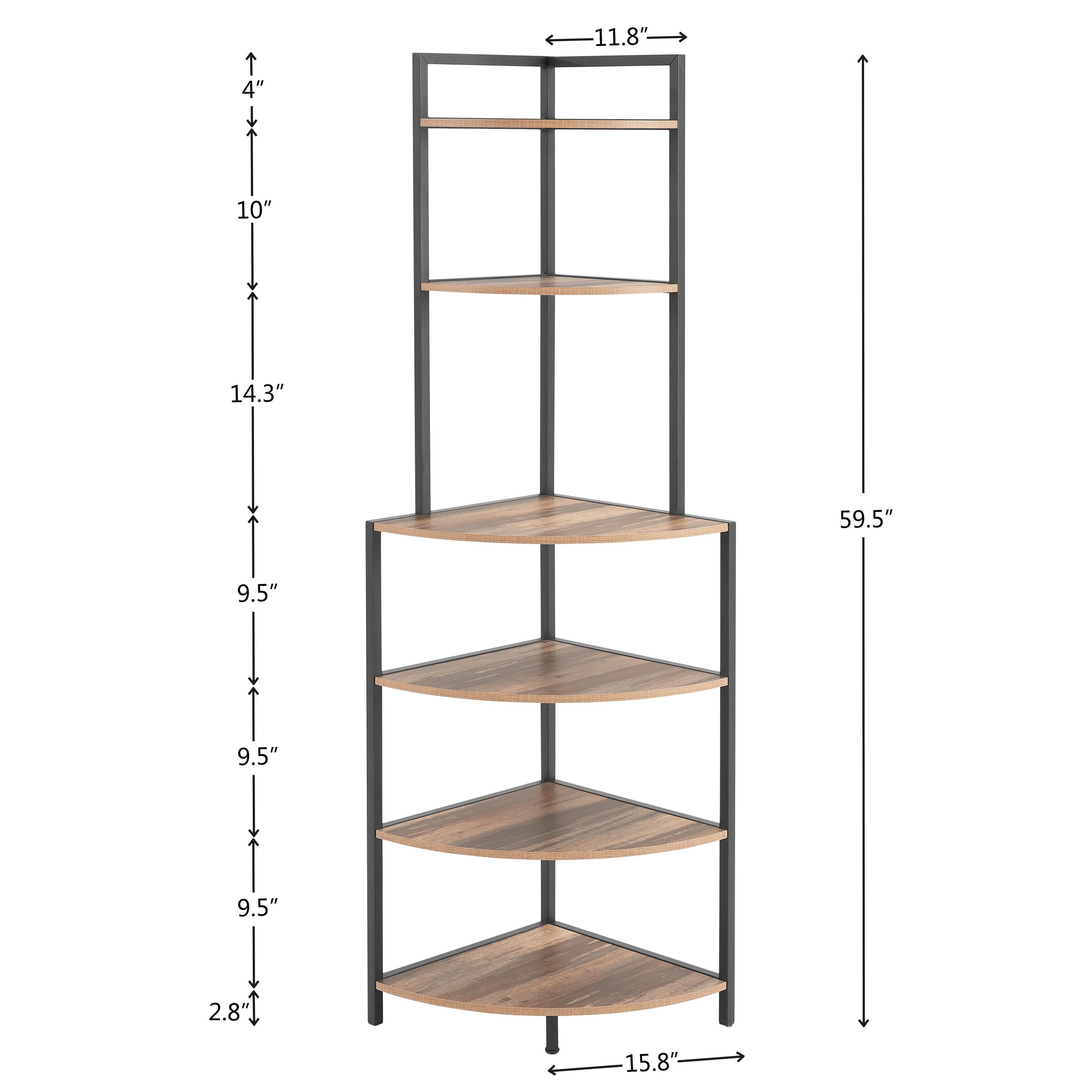 6-Tier Corner Bookshelf Wooden