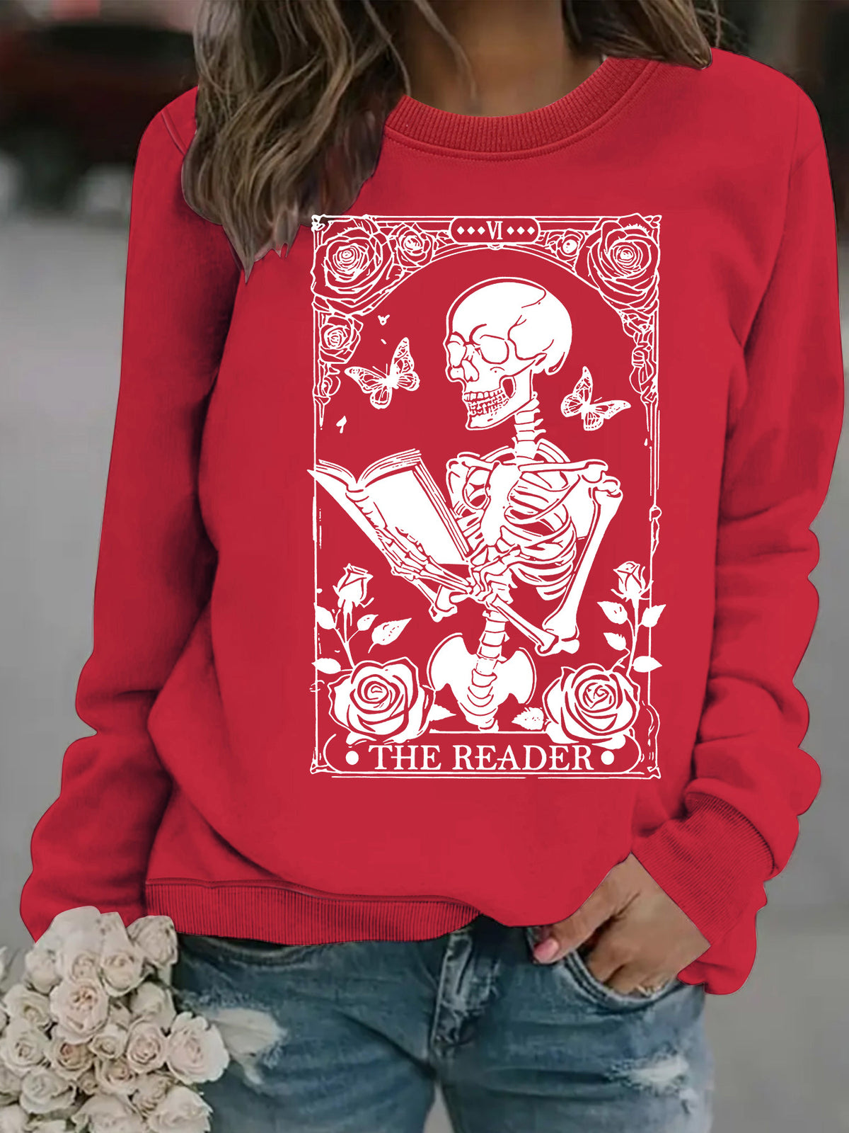 Skeleton Reading Butterfly Hoodie
